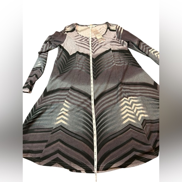 PALME NWT Geometric Patterned Long Sleeve Dress M/L - Picture 6 of 11